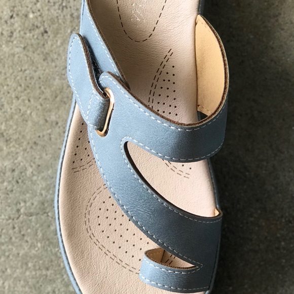 Italina COMFORT Powder Blue Toe Ring Slide SANDAL - Picture 8 of 8